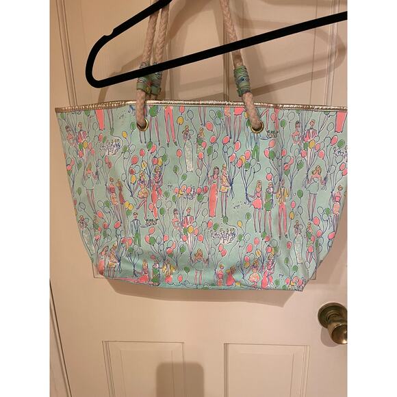 Lilly Pulitzer GUC-Pop Blue Beach Tote - Picture 2 of 8